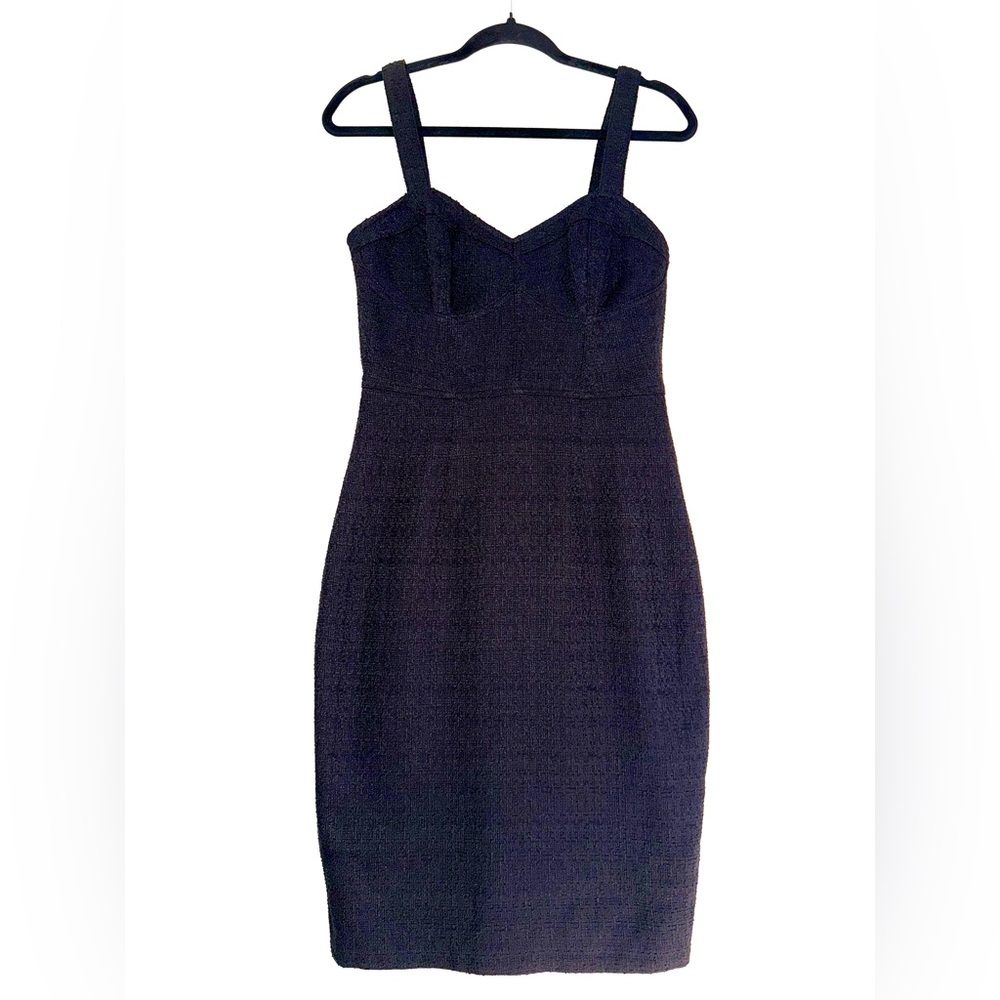 NWT Express‎ Soft Tweed Bustier Style Sheath Dress in Black - 4